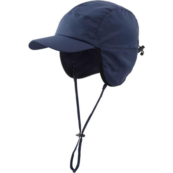 Waterproof Men's Winter Hats Warm Fleece Lined Earflaps Navy Blue